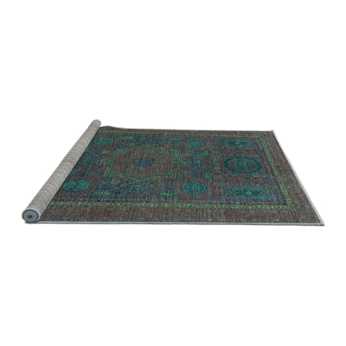 Sideview of Machine Washable Abstract Light Blue Modern Rug, wshabs1301lblu