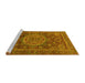 Sideview of Machine Washable Abstract Yellow Modern Rug, wshabs1302yw