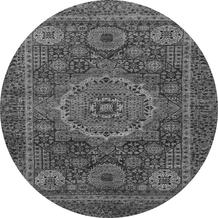 Round Machine Washable Abstract Gray Modern Rug, wshabs1302gry