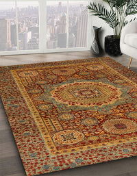 Abstract Cinnamon Brown Modern Rug, abs1302