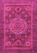 Machine Washable Abstract Pink Modern Rug, wshabs1302pnk