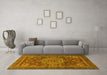 Machine Washable Abstract Yellow Modern Rug in a Living Room, wshabs1302yw