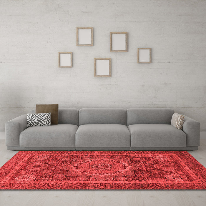Modern Red Washable Rugs
