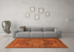 Machine Washable Abstract Orange Modern Area Rugs in a Living Room, wshabs1302org