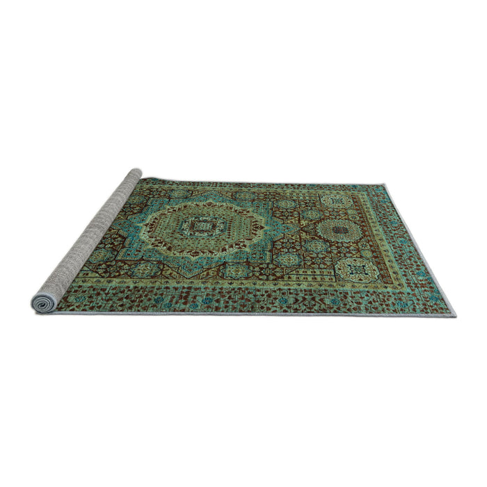 Sideview of Machine Washable Abstract Light Blue Modern Rug, wshabs1302lblu