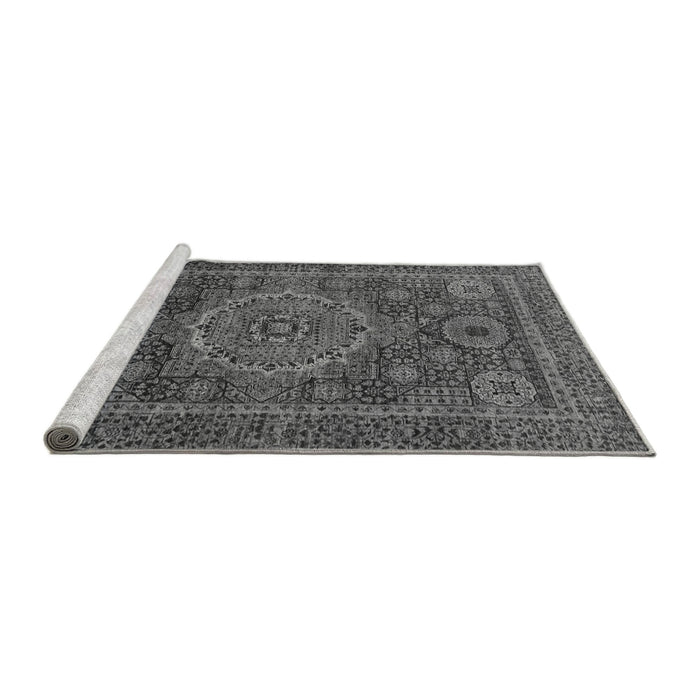 Sideview of Machine Washable Abstract Gray Modern Rug, wshabs1302gry