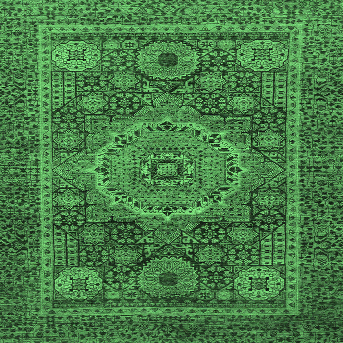 Square Abstract Emerald Green Modern Rug, abs1302emgrn