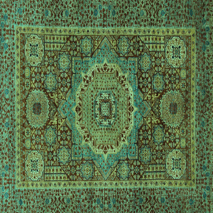 Square Machine Washable Abstract Turquoise Modern Area Rugs, wshabs1302turq