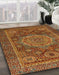 Abstract Cinnamon Brown Modern Rug in Family Room, abs1302