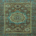 Square Abstract Light Blue Modern Rug, abs1302lblu