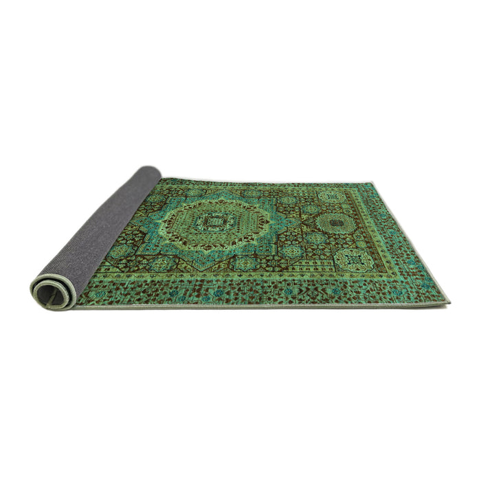 Sideview of Abstract Turquoise Modern Rug, abs1302turq