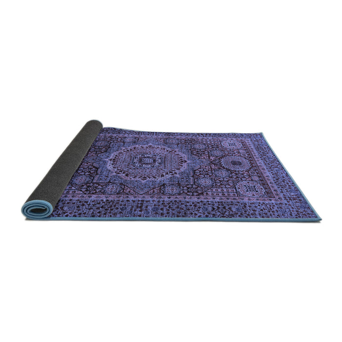 Sideview of Abstract Blue Modern Rug, abs1302blu
