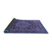 Sideview of Abstract Blue Modern Rug, abs1302blu