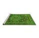 Sideview of Machine Washable Abstract Green Modern Area Rugs, wshabs1302grn