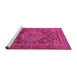 Sideview of Machine Washable Abstract Pink Modern Rug, wshabs1302pnk