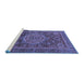 Sideview of Machine Washable Abstract Blue Modern Rug, wshabs1302blu