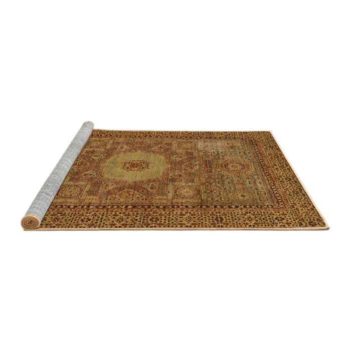 Sideview of Machine Washable Abstract Orange Rug, wshabs1303