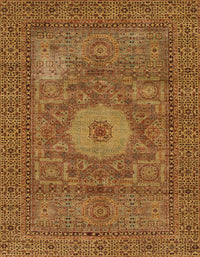 Machine Washable Abstract Orange Rug, wshabs1303