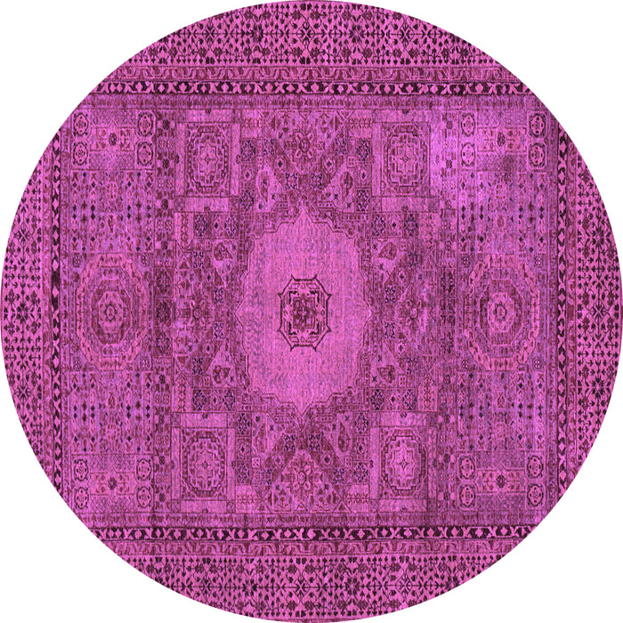 Round Machine Washable Abstract Purple Modern Area Rugs, wshabs1303pur