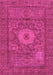 Machine Washable Abstract Pink Modern Rug, wshabs1303pnk