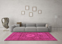 Machine Washable Abstract Pink Modern Rug, wshabs1303pnk