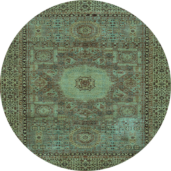 Round Machine Washable Abstract Light Blue Modern Rug, wshabs1303lblu