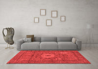 Machine Washable Abstract Red Modern Rug, wshabs1303red