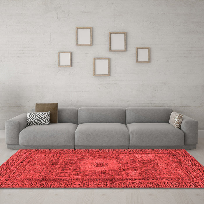 Modern Red Washable Rugs
