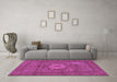 Machine Washable Abstract Purple Modern Area Rugs in a Living Room, wshabs1303pur