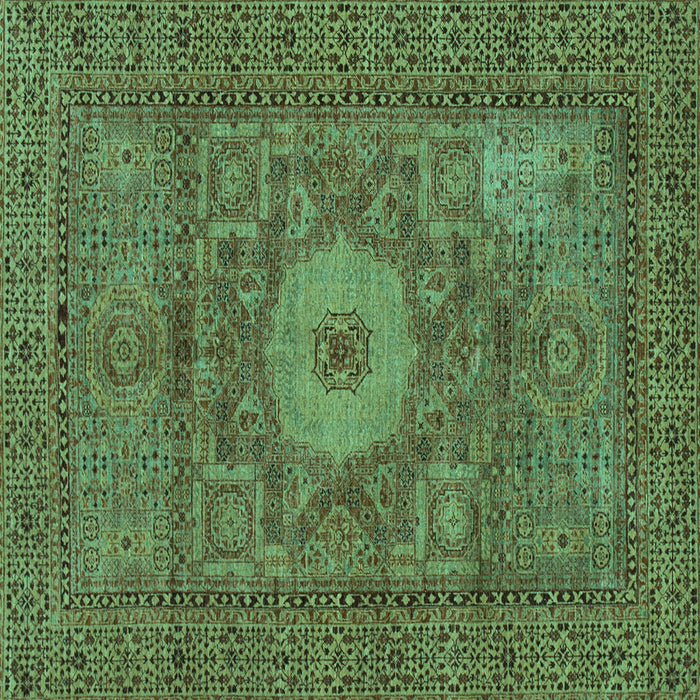 Square Machine Washable Abstract Turquoise Modern Area Rugs, wshabs1303turq