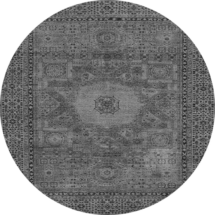 Round Abstract Gray Modern Rug, abs1303gry