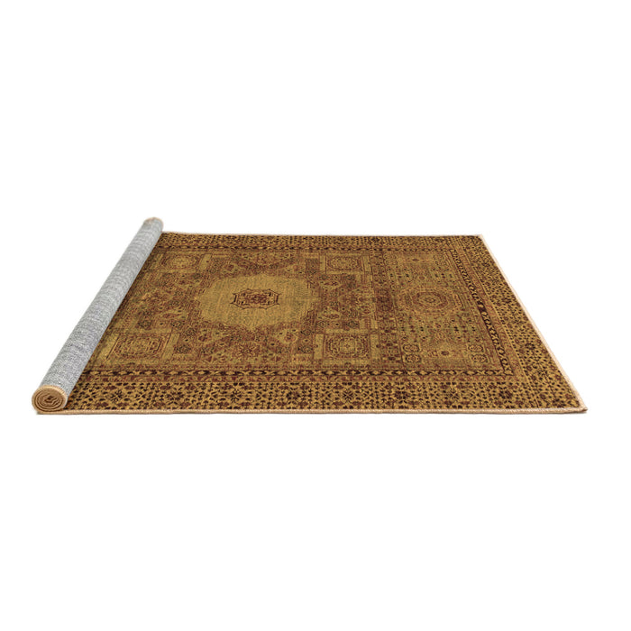 Sideview of Machine Washable Abstract Brown Modern Rug, wshabs1303brn