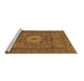 Sideview of Machine Washable Abstract Brown Modern Rug, wshabs1303brn