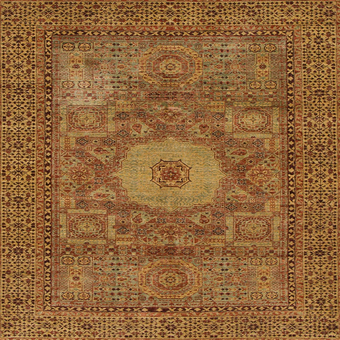 Square Abstract Orange Modern Rug, abs1303