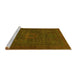 Sideview of Machine Washable Abstract Yellow Modern Rug, wshabs1304yw