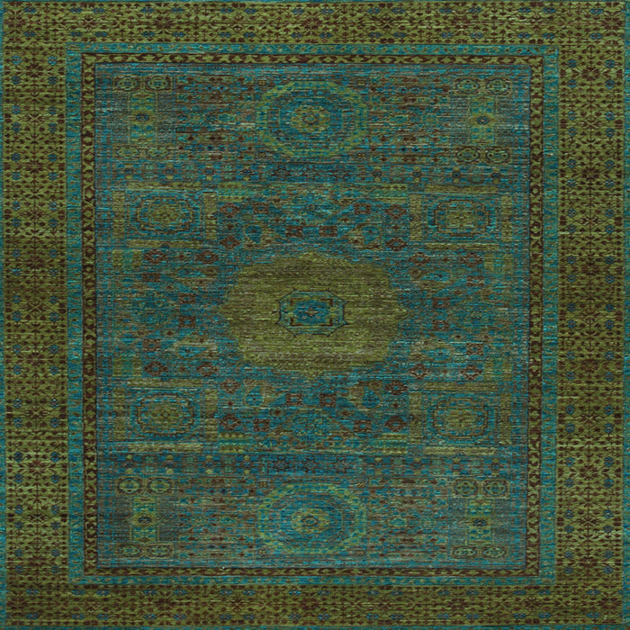 Square Abstract Light Blue Modern Rug, abs1304lblu