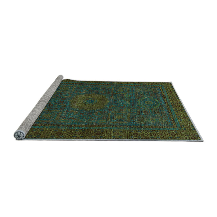 Sideview of Machine Washable Abstract Light Blue Modern Rug, wshabs1304lblu