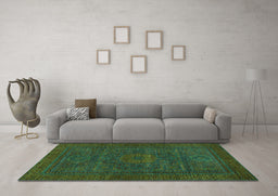 Machine Washable Abstract Turquoise Modern Area Rugs in a Living Room,, wshabs1304turq
