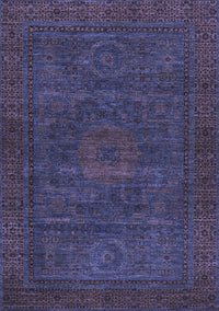 Abstract Blue Modern Rug, abs1304blu