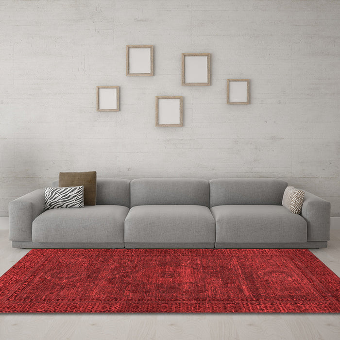 Modern Red Washable Rugs