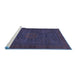 Sideview of Machine Washable Abstract Blue Modern Rug, wshabs1304blu