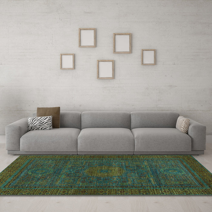Machine Washable Abstract Light Blue Modern Rug in a Living Room, wshabs1304lblu