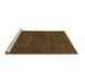 Sideview of Machine Washable Abstract Brown Modern Rug, wshabs1304brn