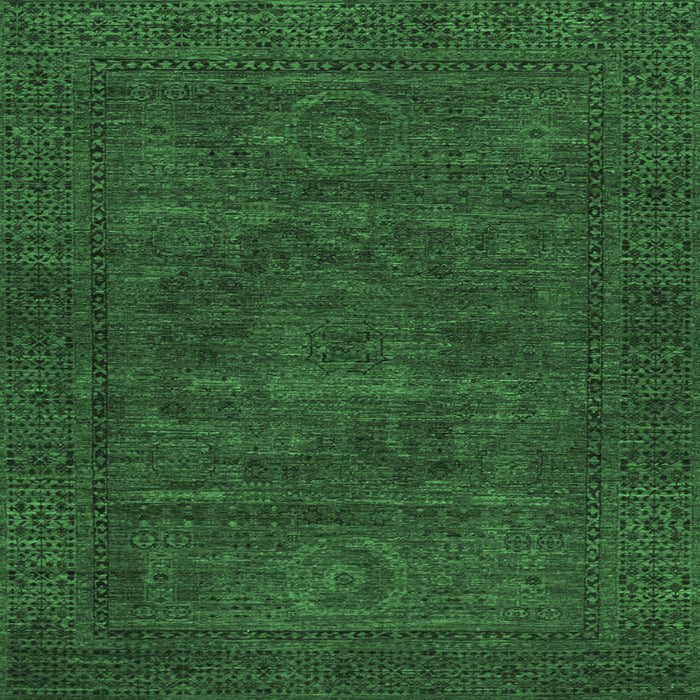 Square Machine Washable Abstract Emerald Green Modern Area Rugs, wshabs1304emgrn