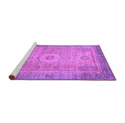 Sideview of Machine Washable Abstract Purple Modern Area Rugs, wshabs1305pur