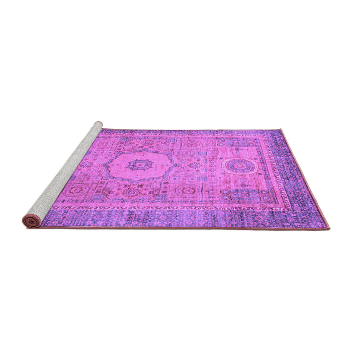 Sideview of Machine Washable Abstract Purple Modern Area Rugs, wshabs1305pur