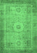 Machine Washable Abstract Emerald Green Modern Area Rugs, wshabs1305emgrn