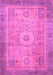 Machine Washable Abstract Pink Modern Rug, wshabs1305pnk