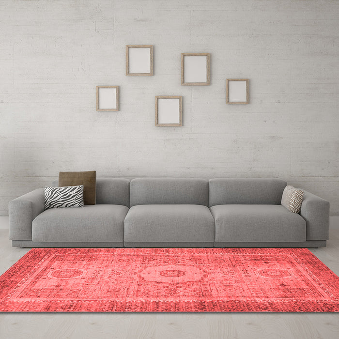 Modern Red Washable Rugs
