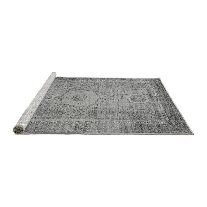 Sideview of Machine Washable Abstract Gray Modern Rug, wshabs1305gry